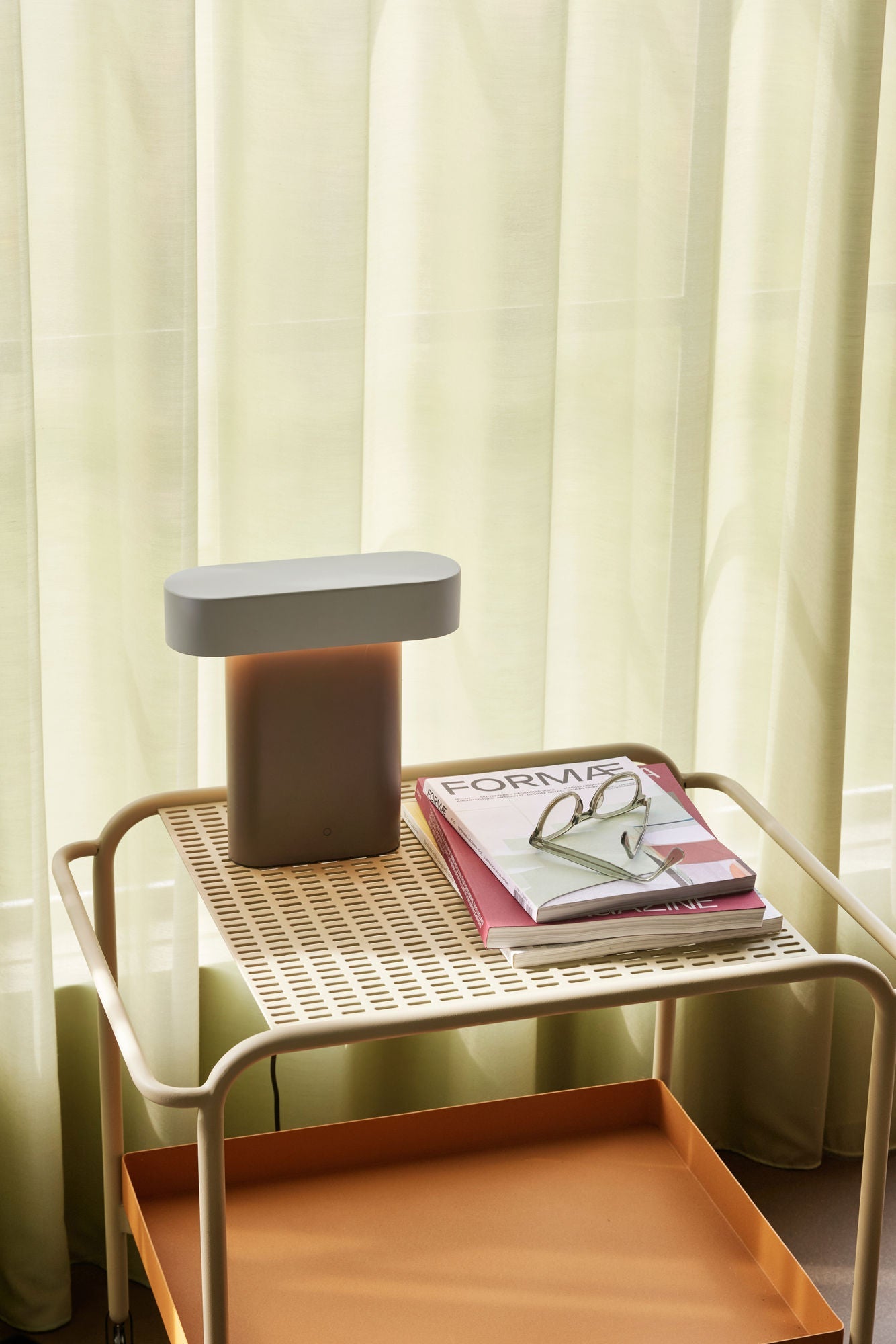 Hübsch Elegant bordslampa brun/ljusgrå