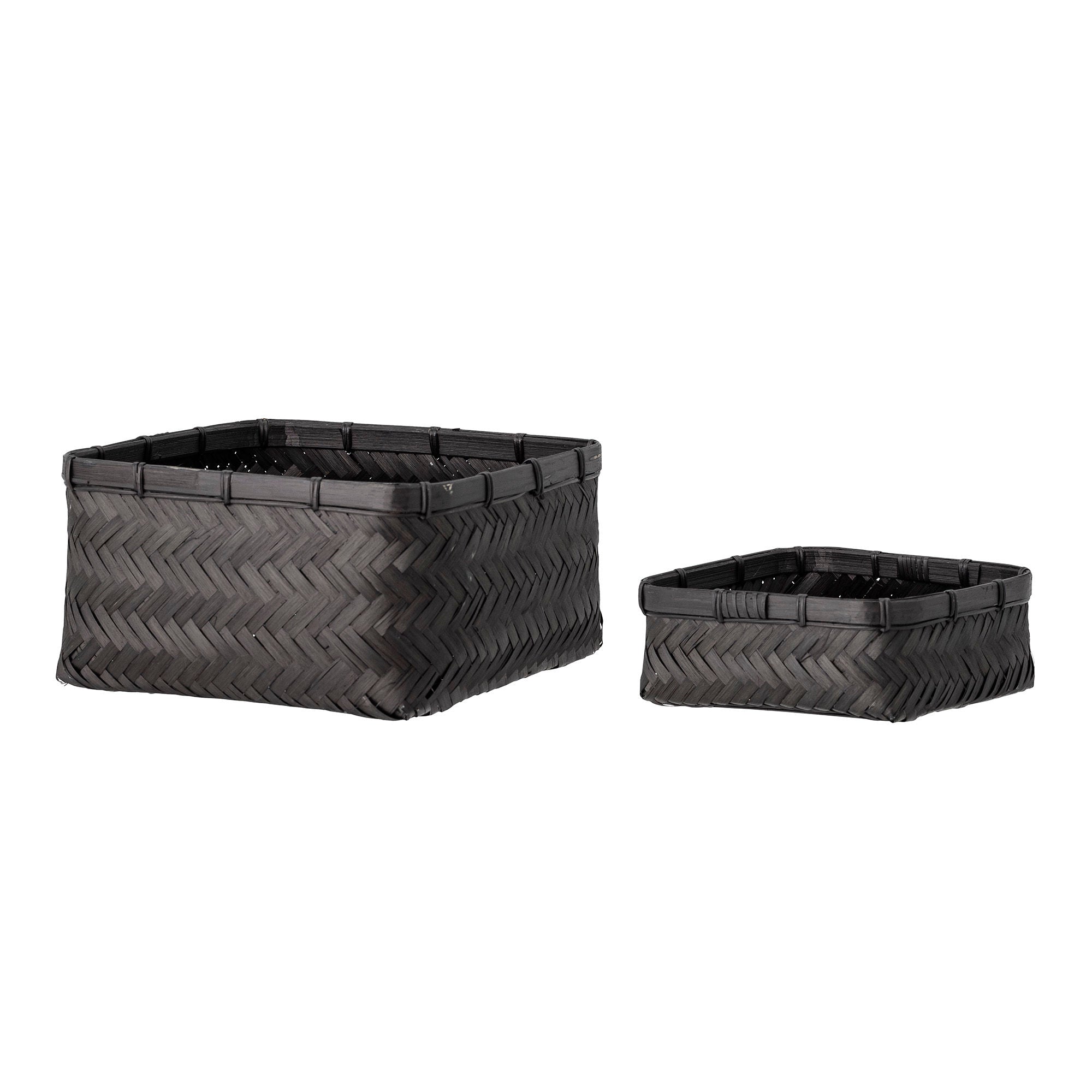 Panier Bloomingville Donia, noir, bambou