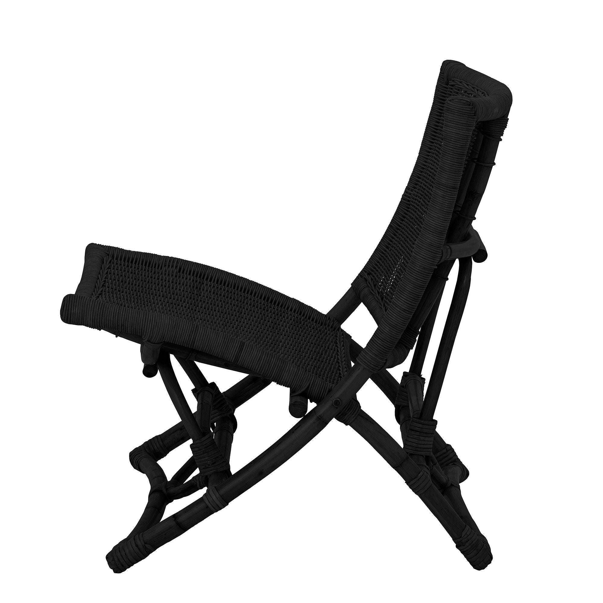 Bloomingville Baz Lounge Chair, noir, rotin