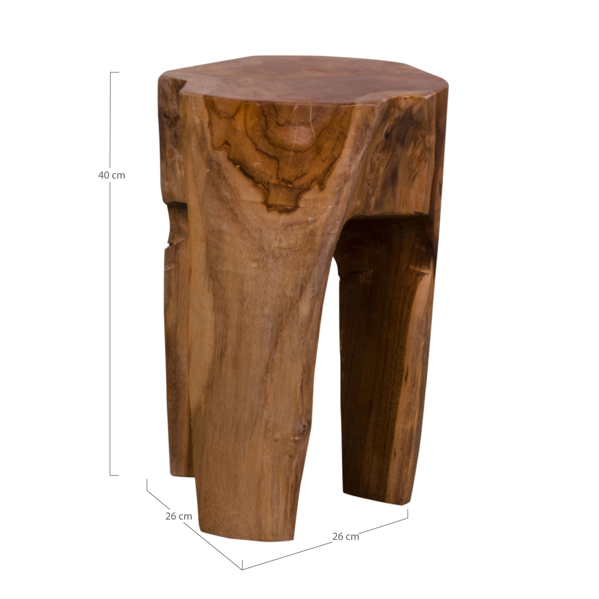 Sgabello di teak di rosa nordica