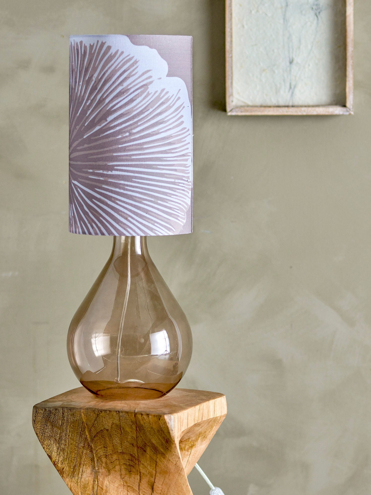 Creative Collection Leni bordslampa, brun, glas