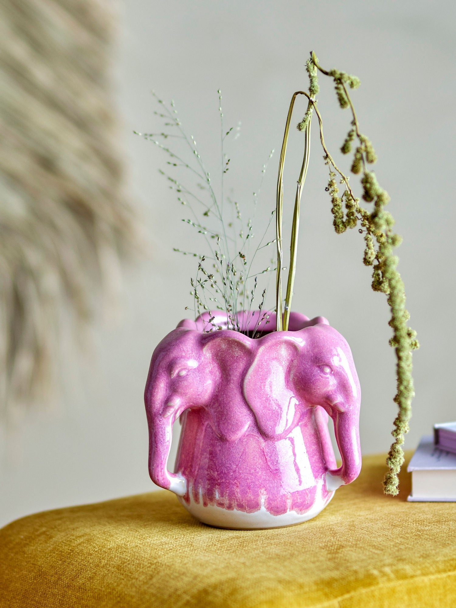 Bloomingville Pontus Vase, Pink, Steinzeug