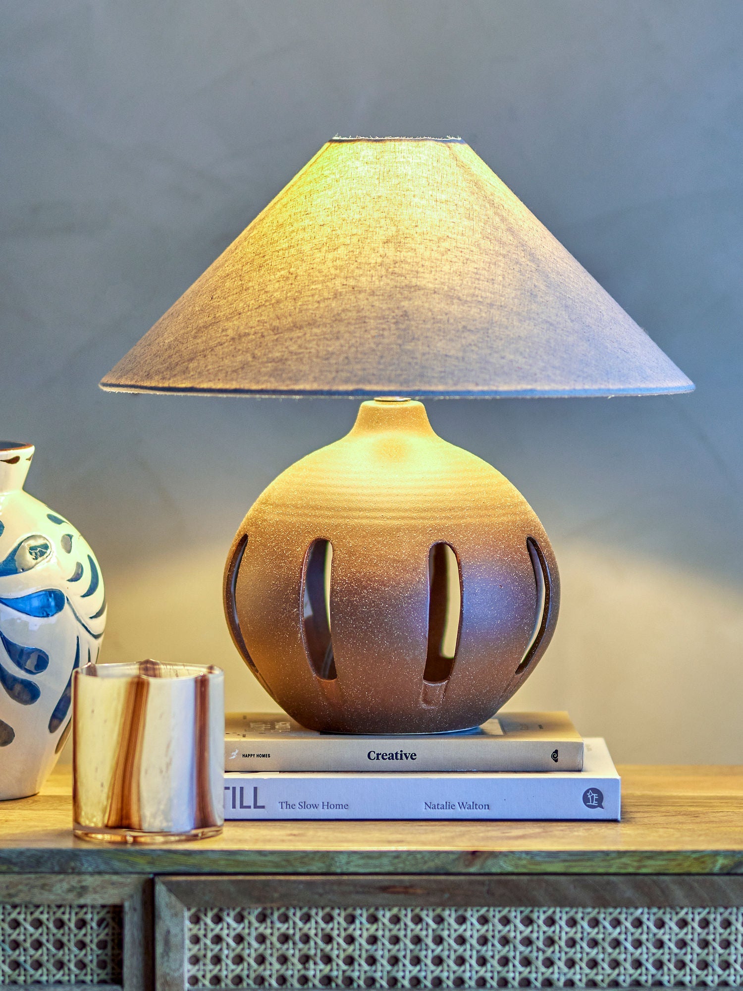 Lámpara de mesa de Bloomingville Liana, marrón, gres