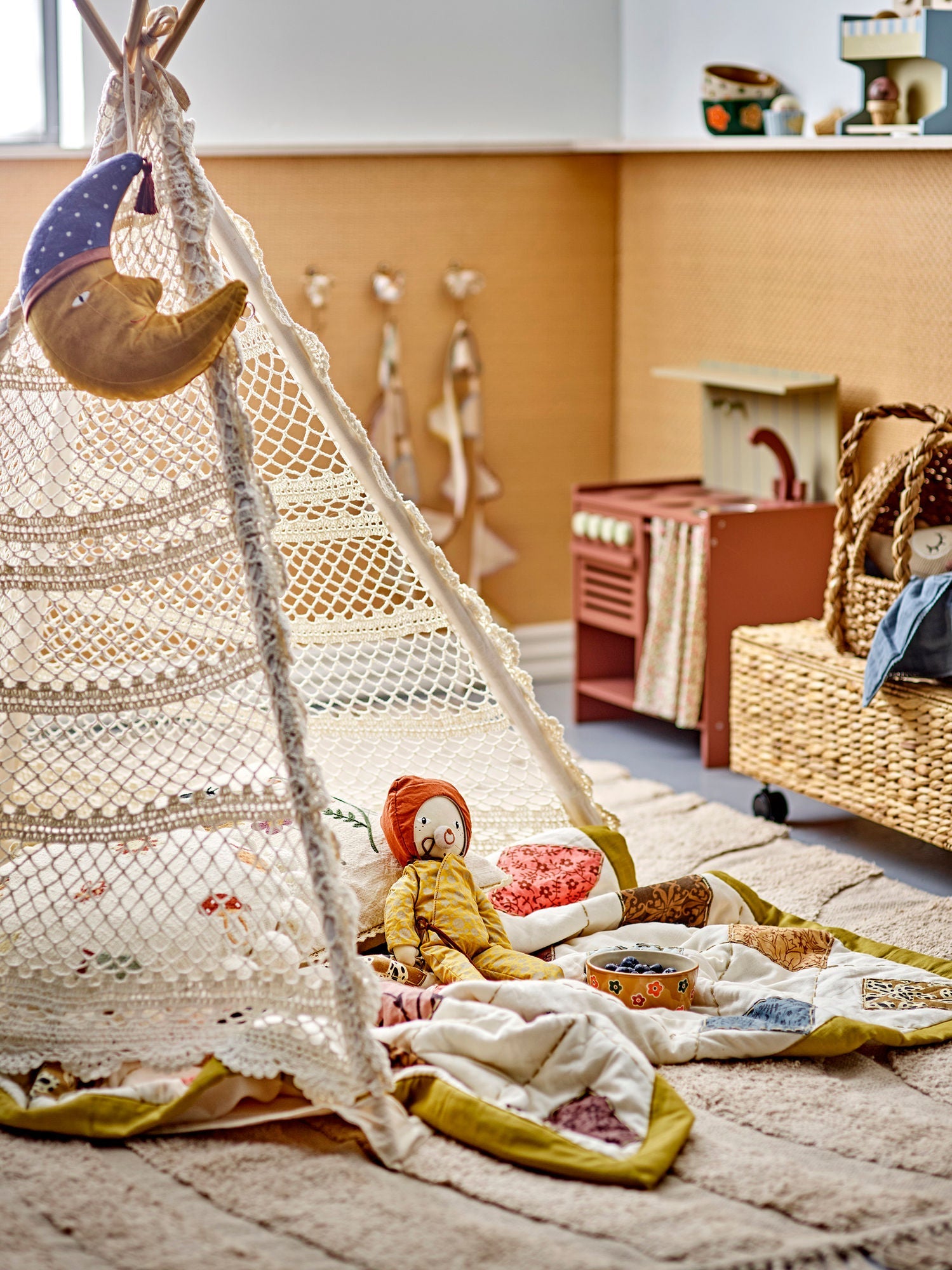 Bloomingville Mini Herle Childrenïs Tipi, luonto, puuvilla