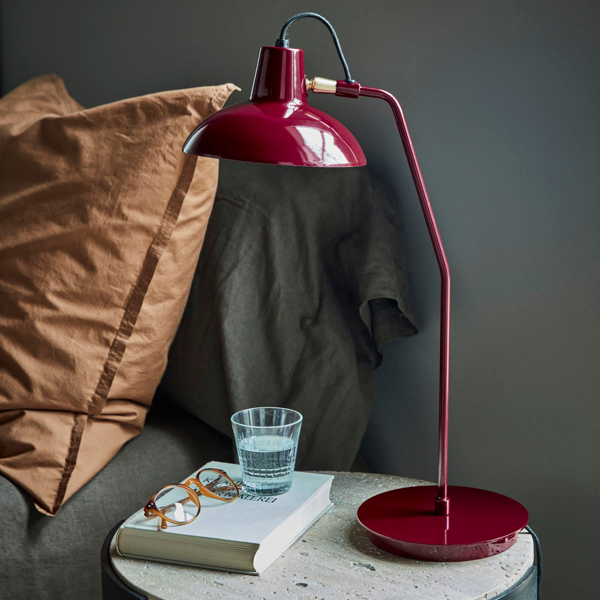 Lampe de table de docteur maison, hddesk, rouge