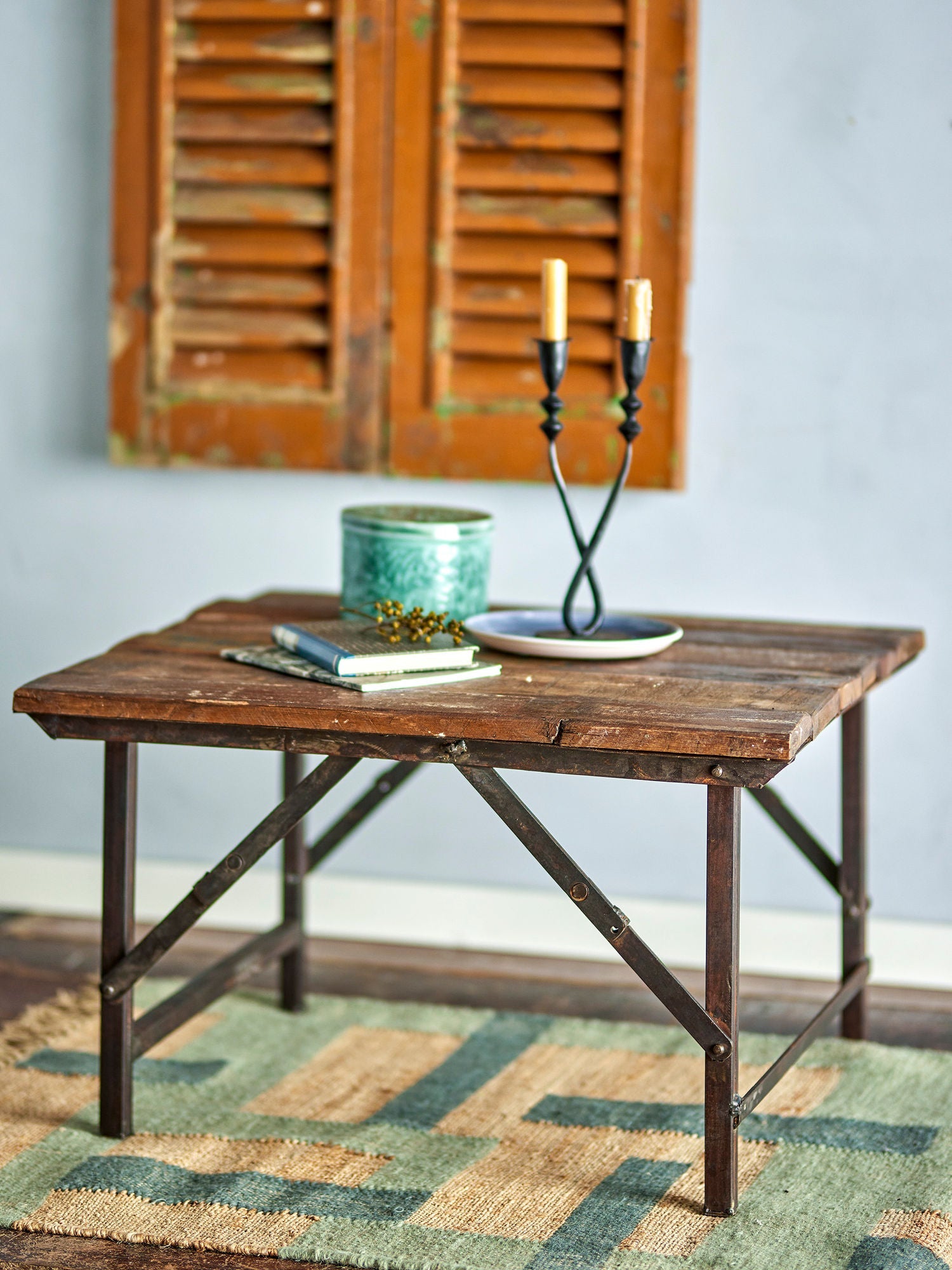 Table basse loft de collection créative, brun, bois récupéré