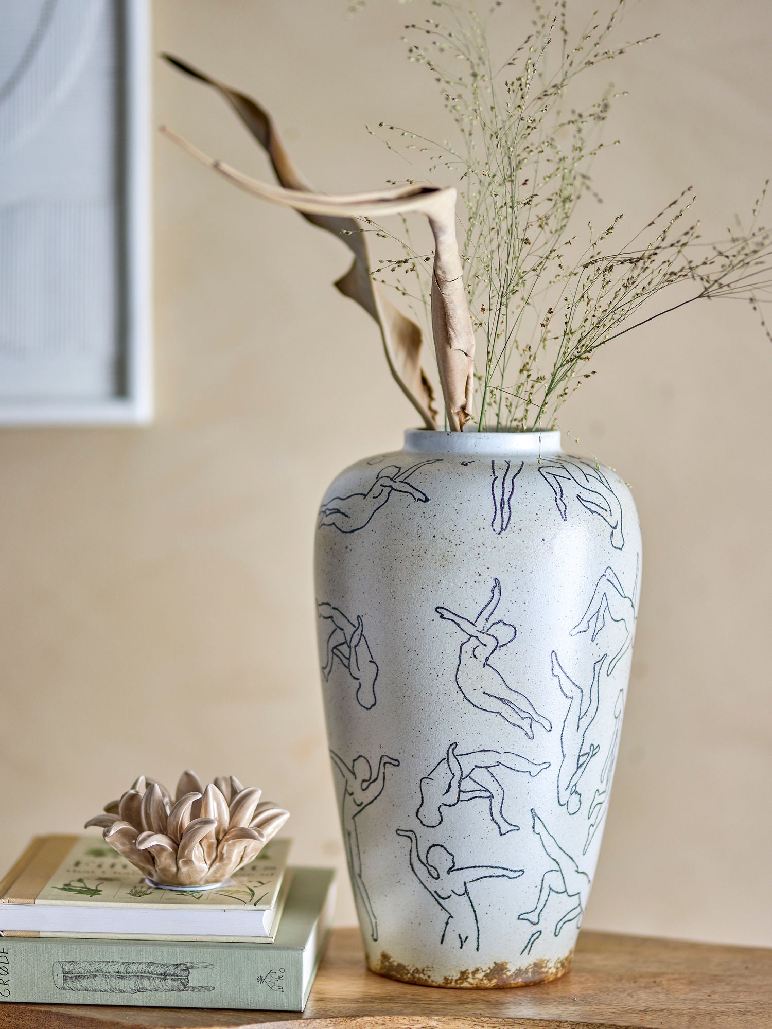 Bloomingville Adah Vase, Nature, Steingware