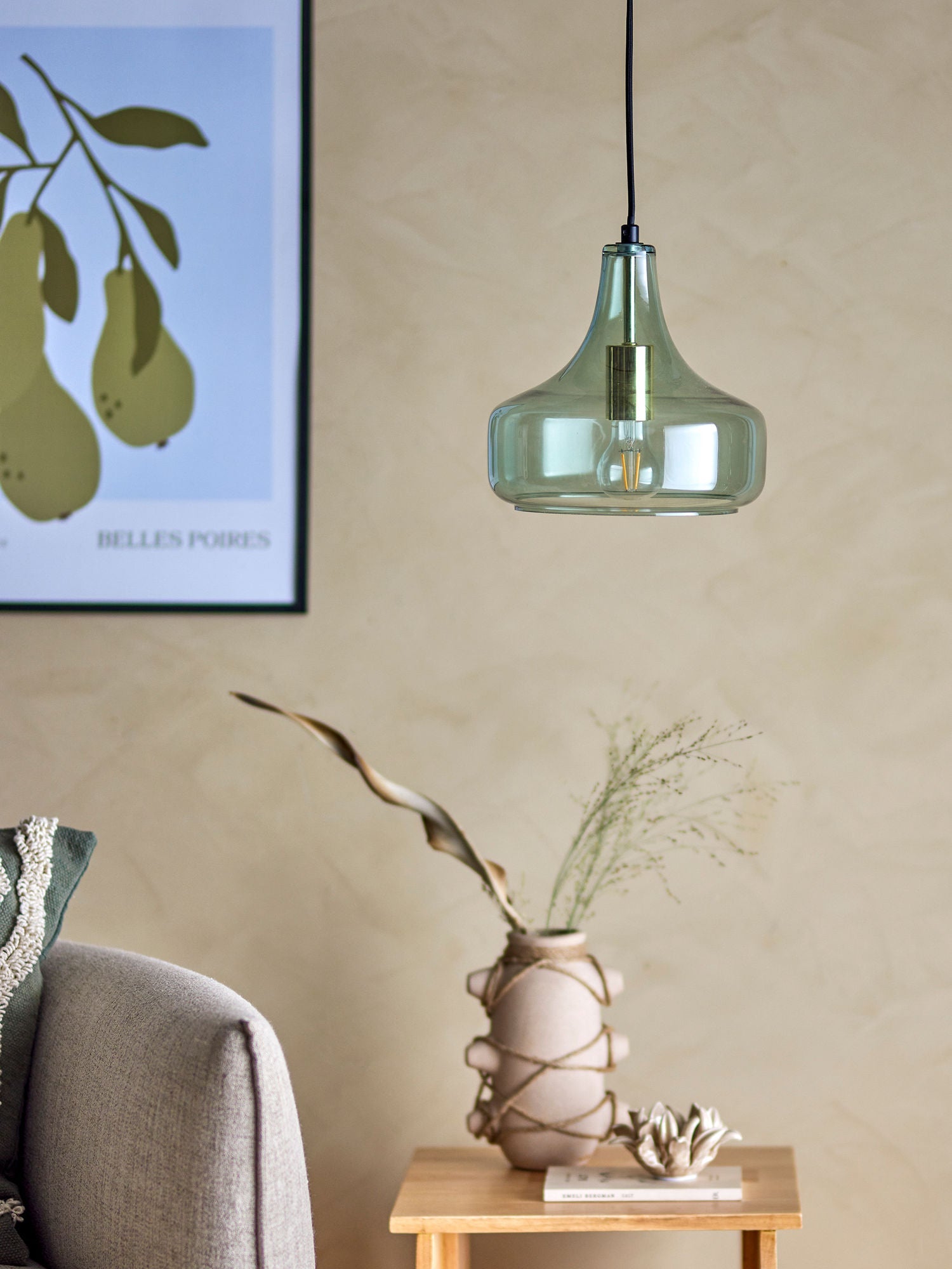 Bloomingville Yuser hanglamp, groen, glas