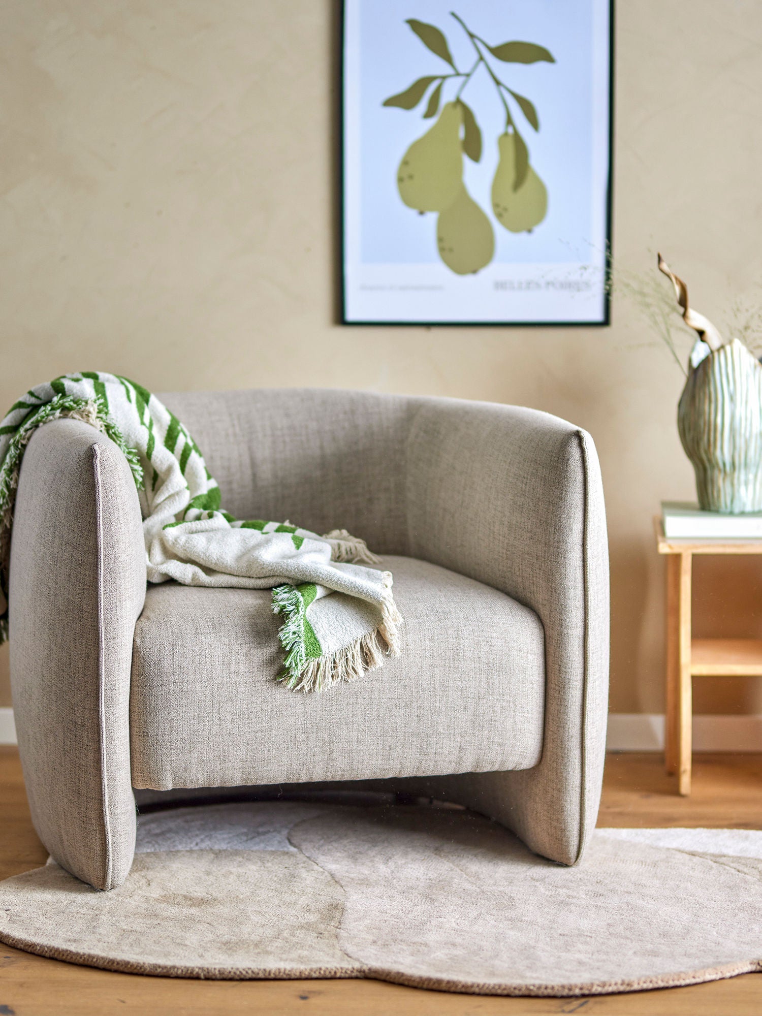 Bloomingville Bacio Lounge -tuoli, luonto, kierrätetty polyesteri