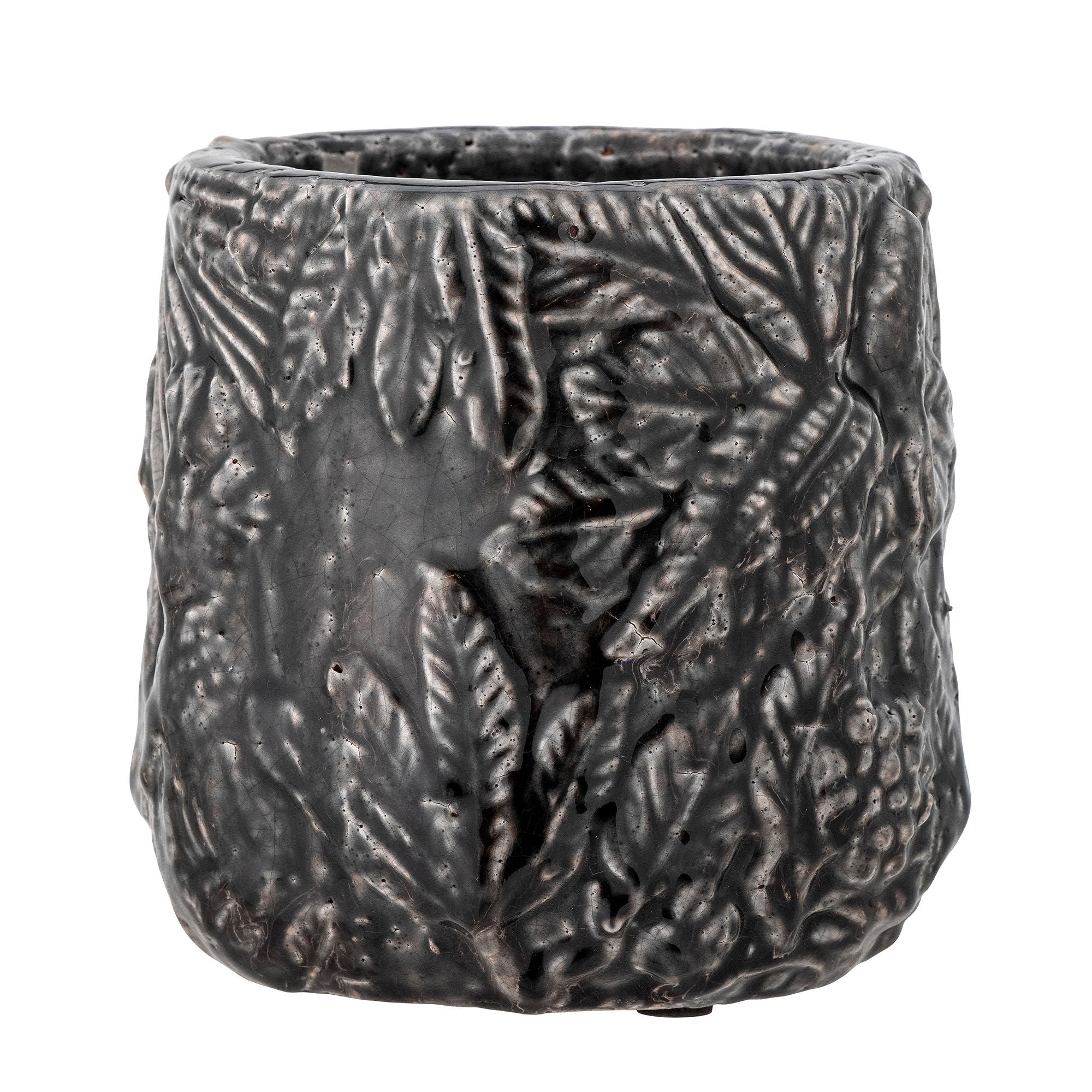 Collection créative Nikou Deco Flowerpot, noir, terre cuite