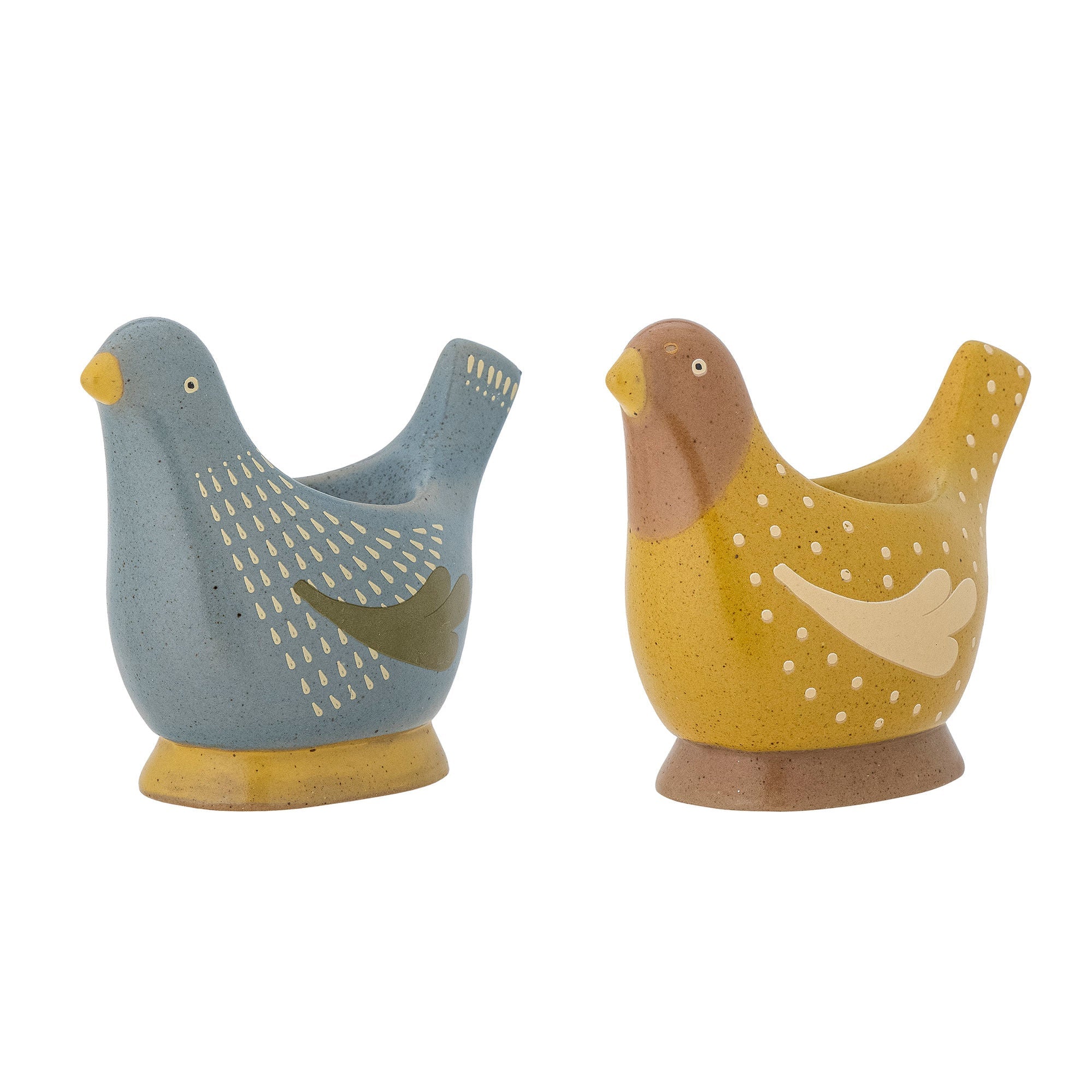 Bloomingville Birdy Egg Cup, blauw, steengoed