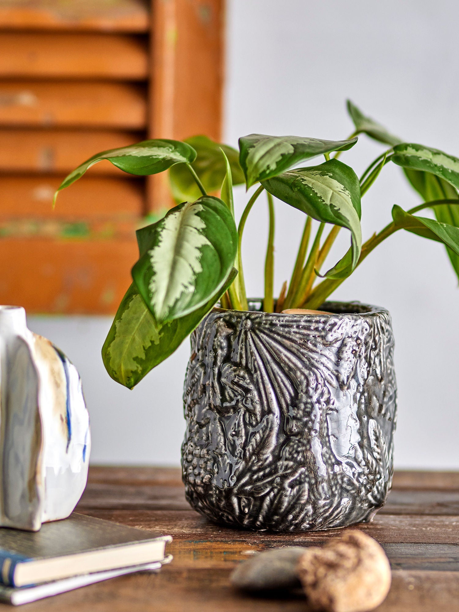 Colección creativa Nikou Deco Flowerpot, Black, Terracotta