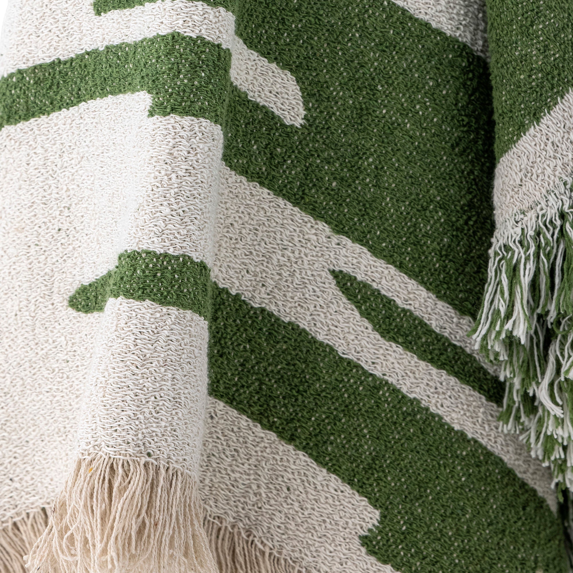 Bloomingville Haxby Throw, verde, algodón reciclado