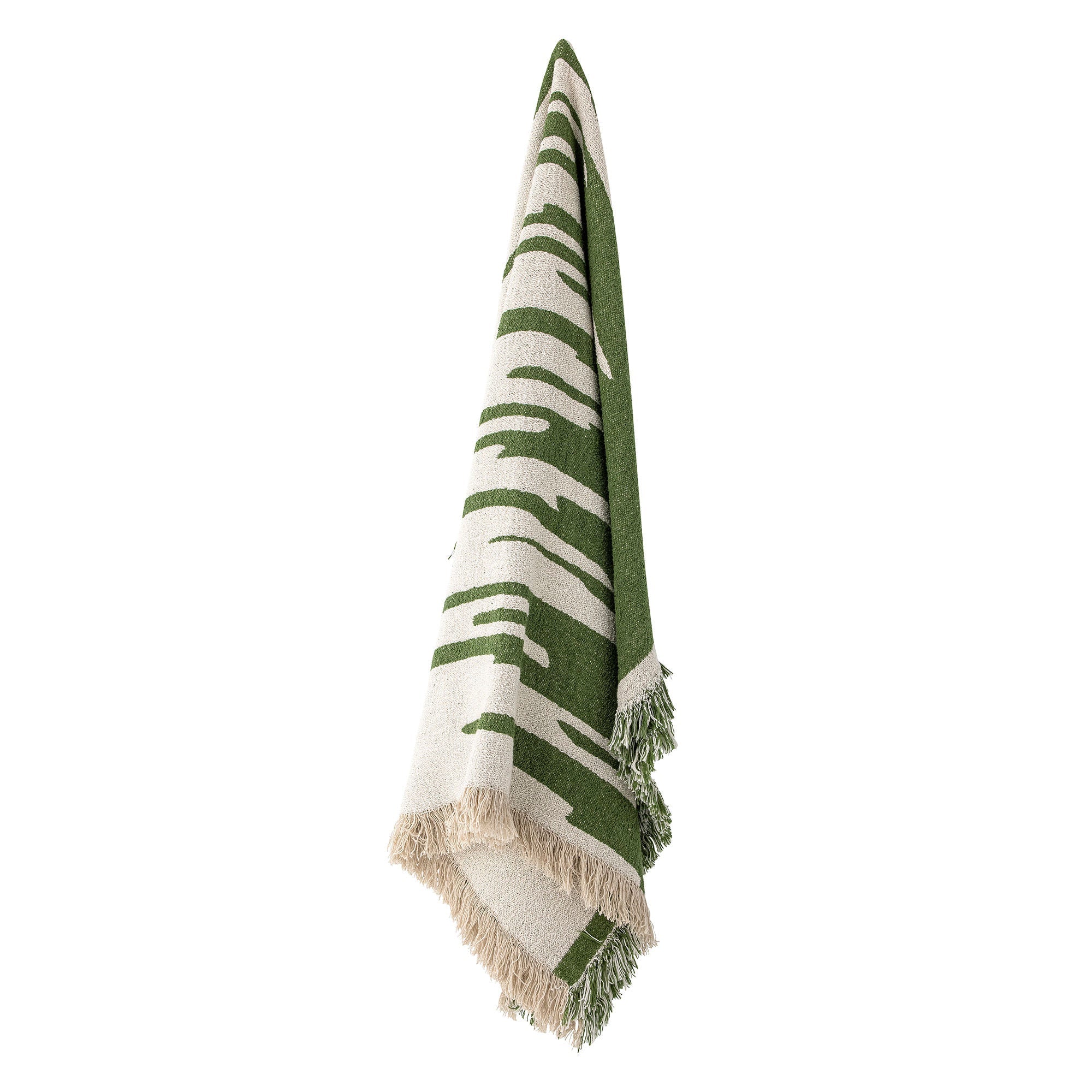 Bloomingville Haxby Throw, verde, cotone riciclato