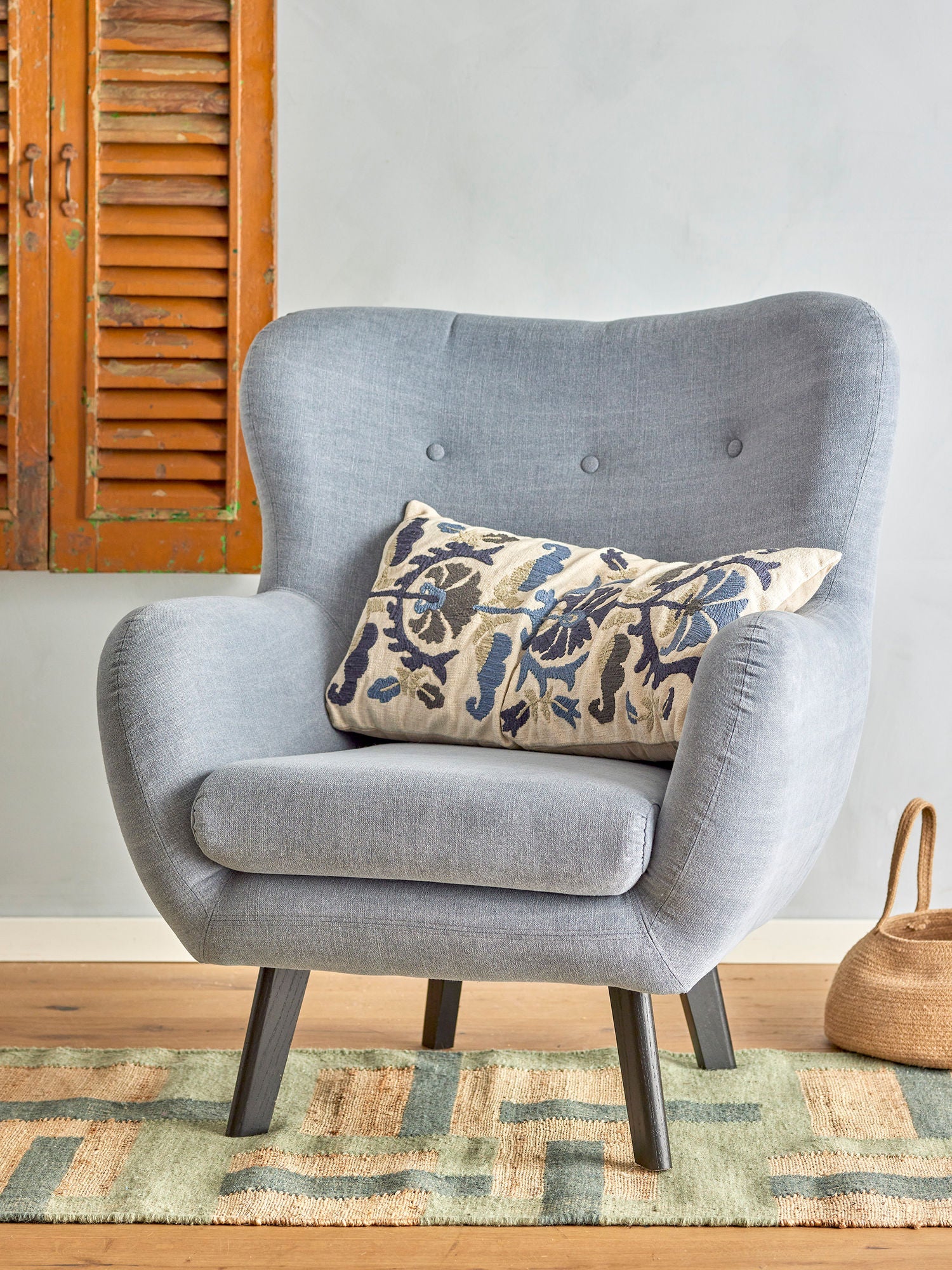 Creatieve collectie Beau Lounge Chair, Blue, Cotton