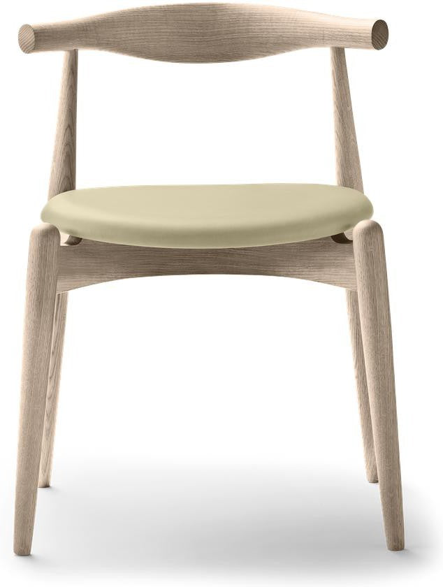 Carl Hansen CH20 albue stol, sæbe eg/beige læder