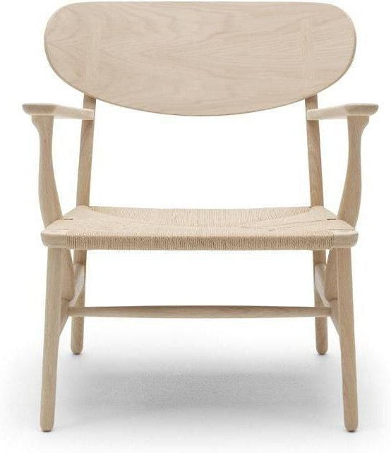 Carl Hansen CH22 Lounge Chair, Soaped Oak/Natural Cord