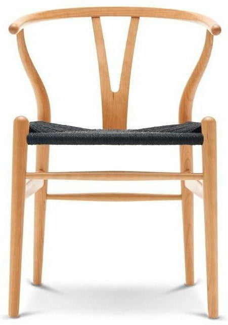 Carl Hansen Ch24 Wishbone Chair Black Paper Cord, Oiled Cherry