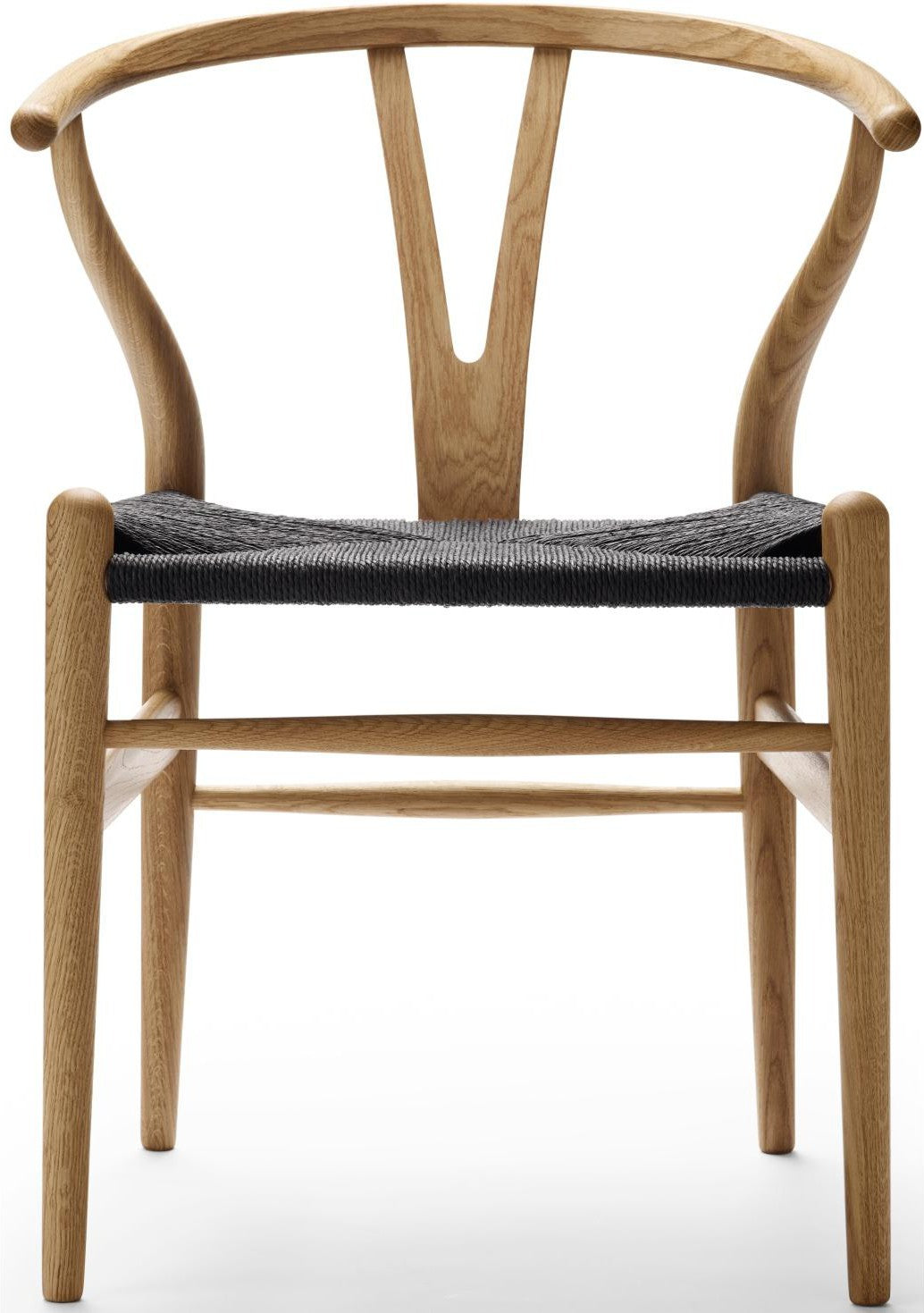 Carl Hansen CH24 Wishbone Stuhl Schwarzpapierkabel, geölte Eiche