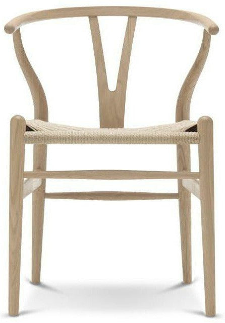 Carl Hansen Ch24 Wishbone Chair Black Paper Cord, White Oiled Oak