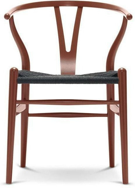 Carl Hansen CH24 Y Stol Stol Sort Paper Cord, Beech/Red Brown