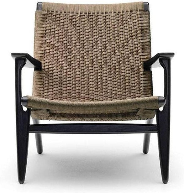 Carl Hansen Ch25 Lounge Chair, Black Oak/Natural