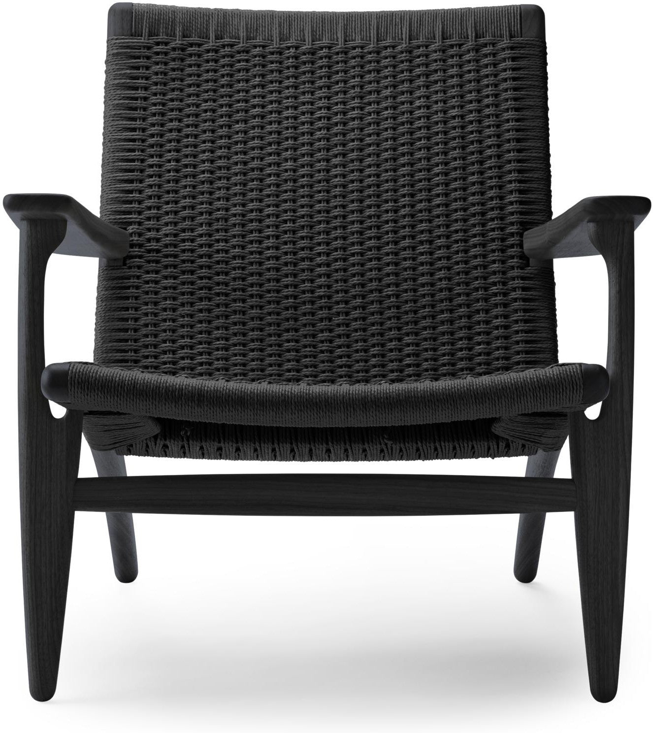 Carl Hansen Ch25 Lounge Chair, Colored Oak/Black Paper Cord