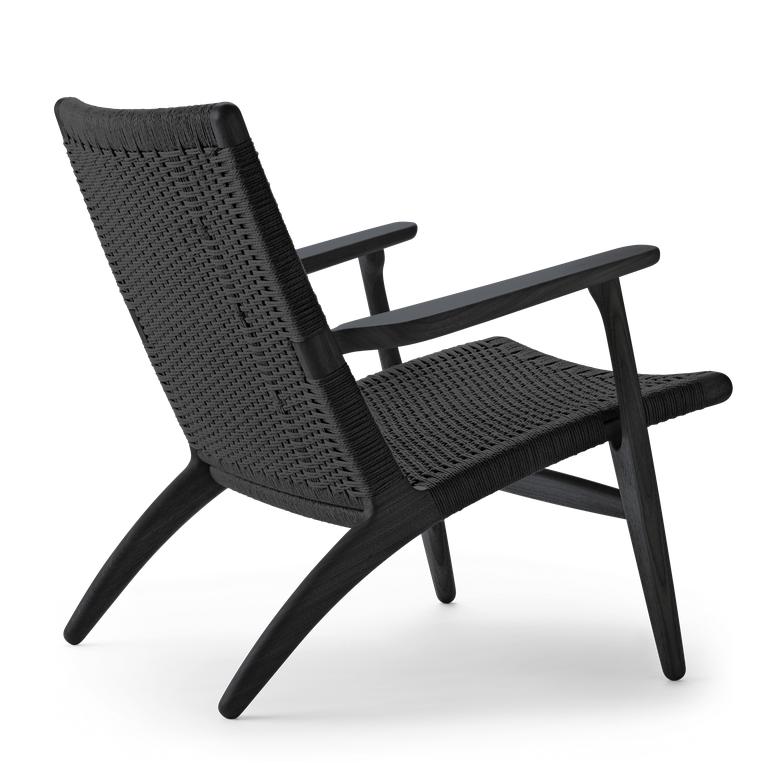 Carl Hansen Ch25 Lounge Chair, Colored Oak/Black Paper Cord