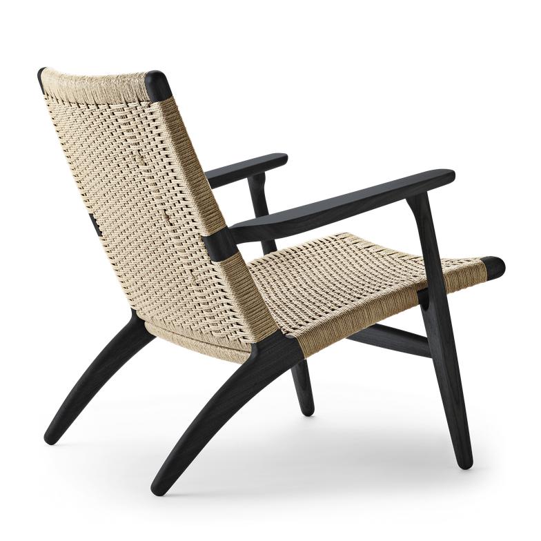 Carl Hansen Ch25 Lounge Chair, Colored Oak/Natural Cord