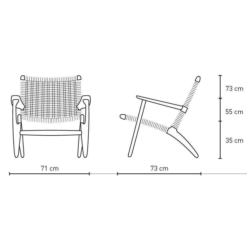 Carl Hansen CH25 Lounge Chair, farbige Eiche/Naturkabel