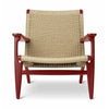 Carl Hansen Ch25 Lounge Chair Oak, Falu Red/Natural Cord