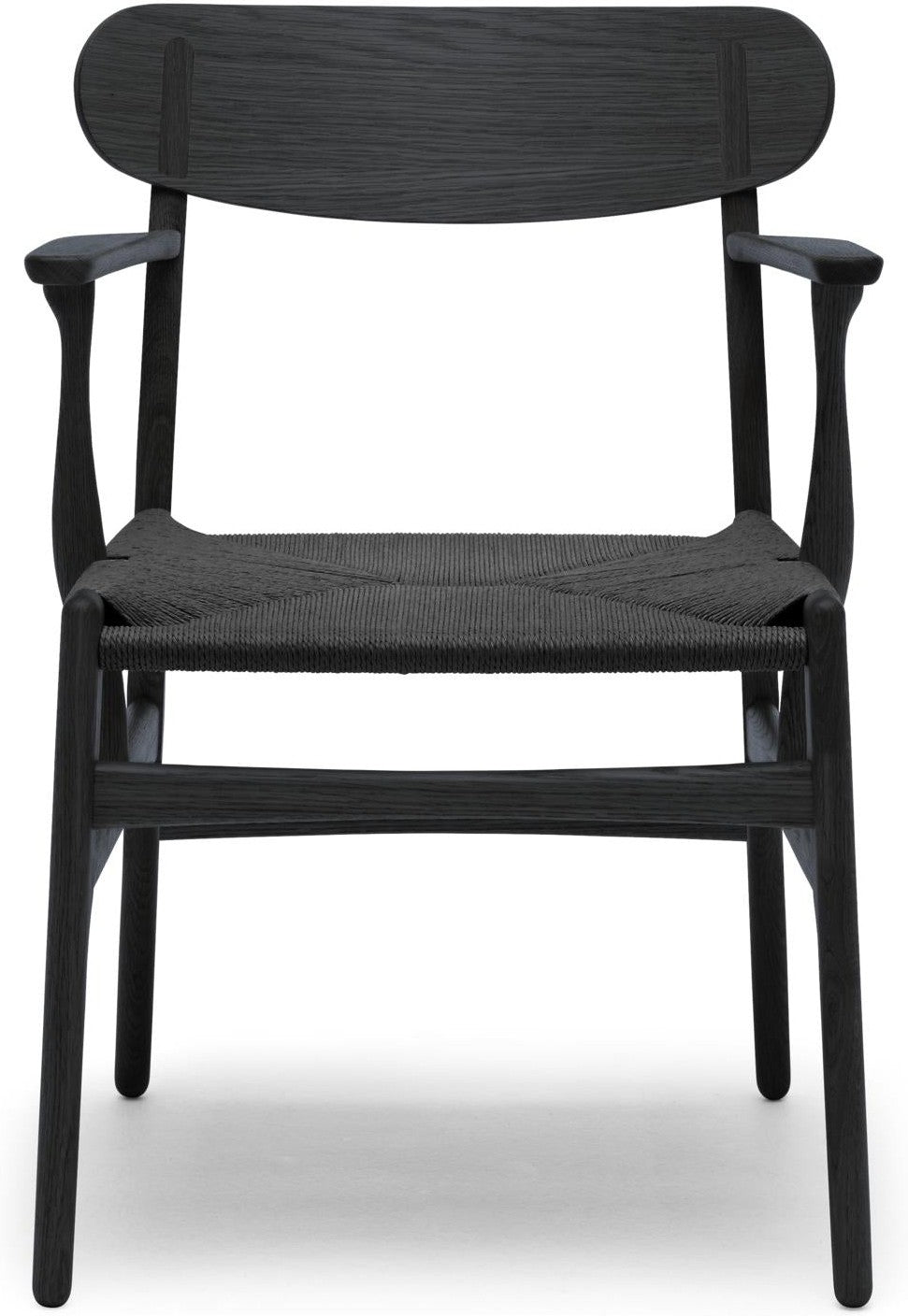 Carl Hansen CH26 -Stuhl, farbige Eiche/Schwarzpapierkabel