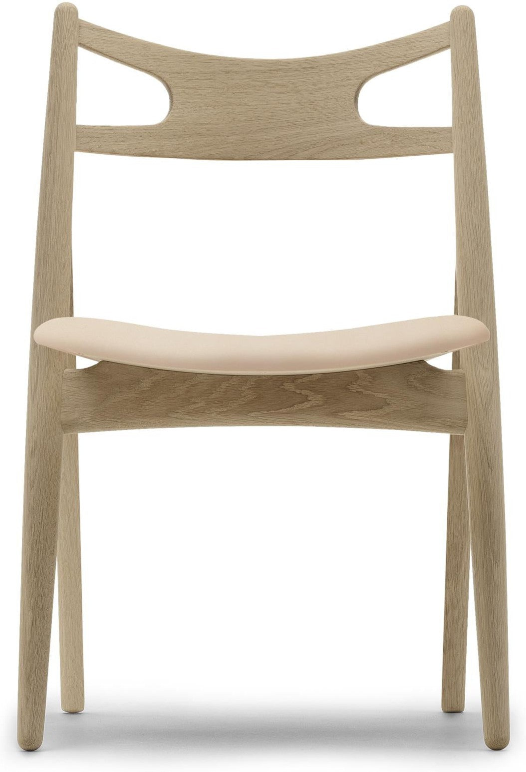 Carl Hansen CH29 P stol, olieret eg/beige læder