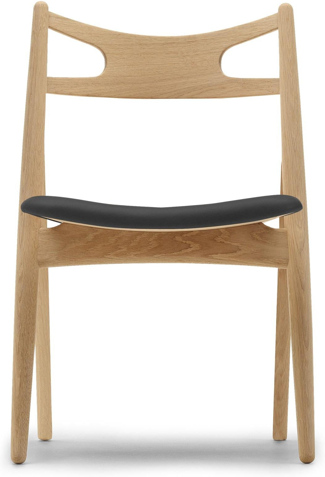 Carl Hansen Ch29 P Sawbuck Chair, Oiled Oak/Black Leather