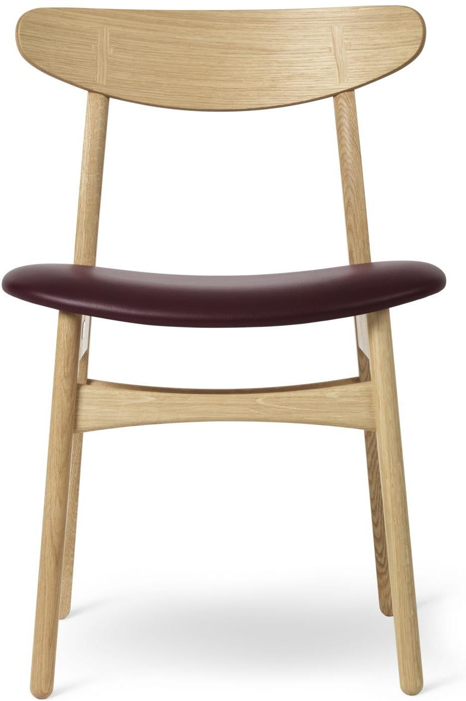 Carl Hansen Ch30p -stol, oljet eik, burgunder skinn