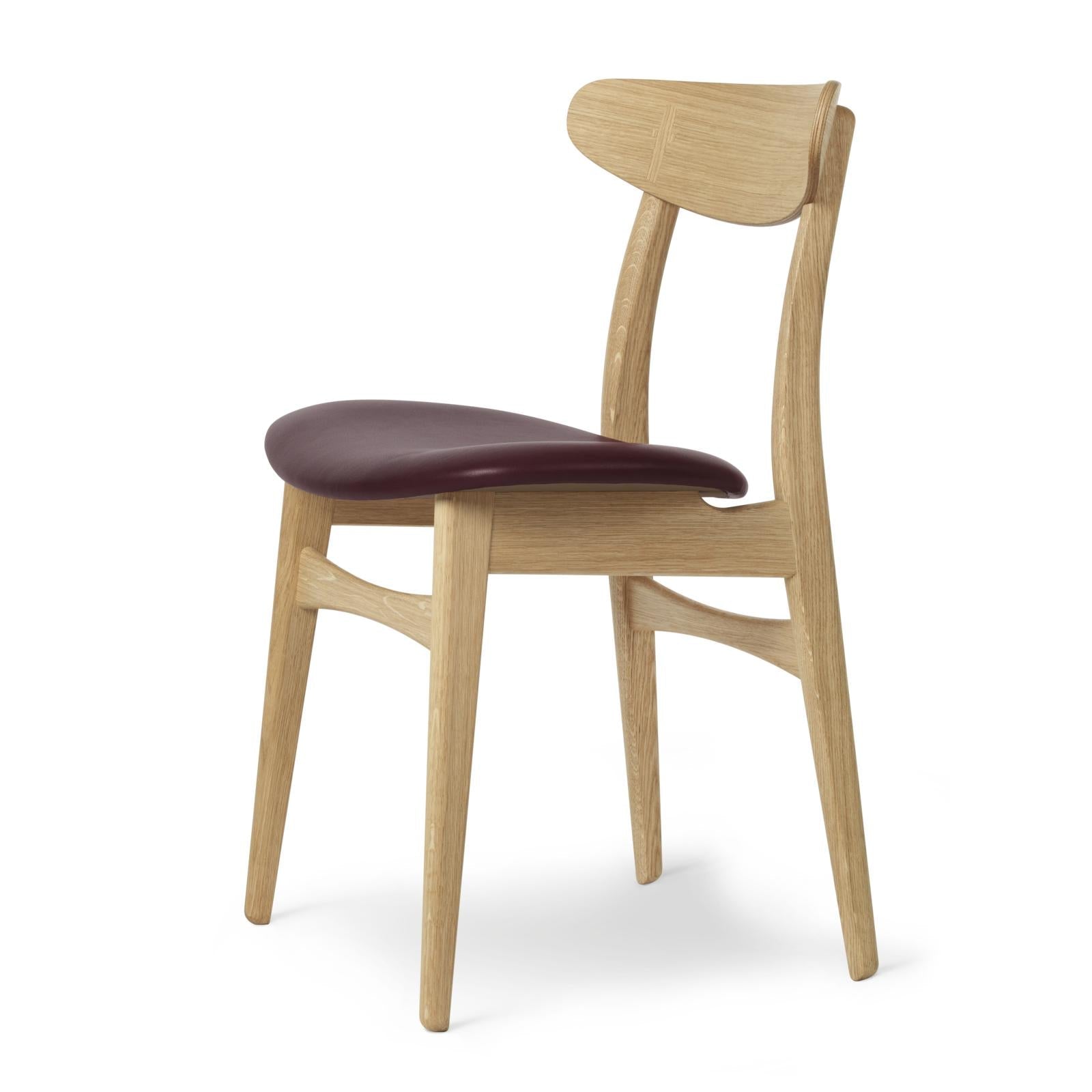 Carl Hansen Ch30p Chair, Oiled Oak, Burgundy Leather