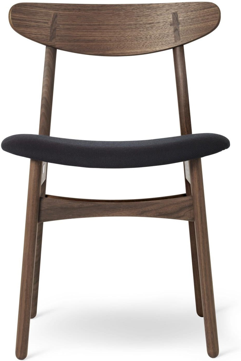 Carl Hansen CH30P -stoel, geoliede walnoot, zwarte stof