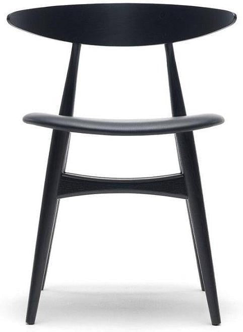 Silla de carl hansen ch33 p, roble negro/cuero negro