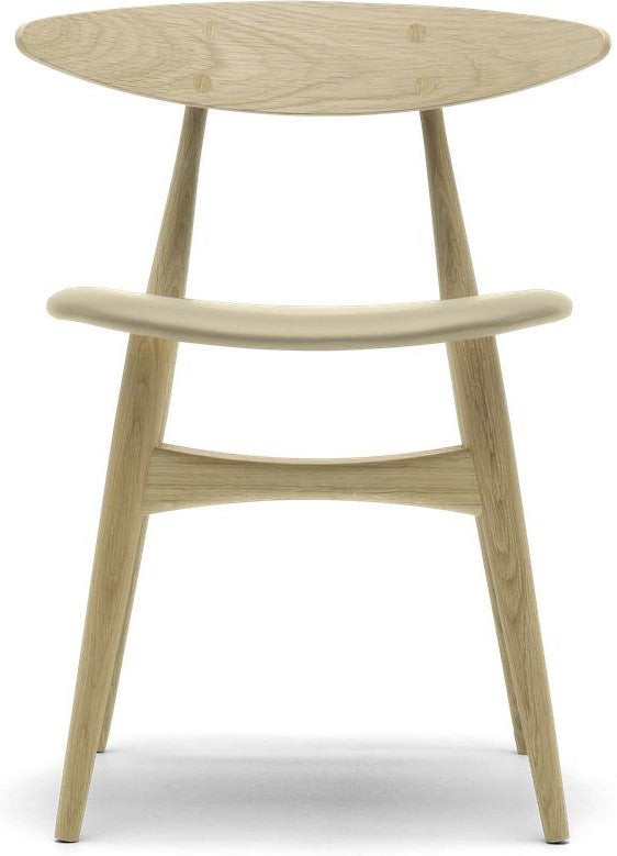 Carl Hansen CH33 P stol, olieret eg/beige læder