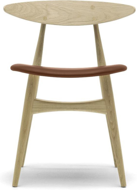 Carl Hansen CH33 P Stuhl, geölte Eiche/braunes Leder