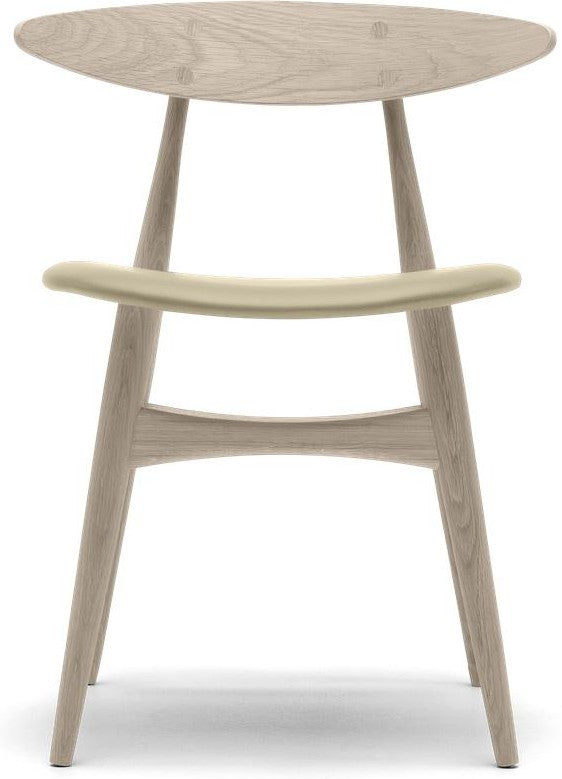 Carl Hansen CH33 P -stol, sæbe eg/beige læder