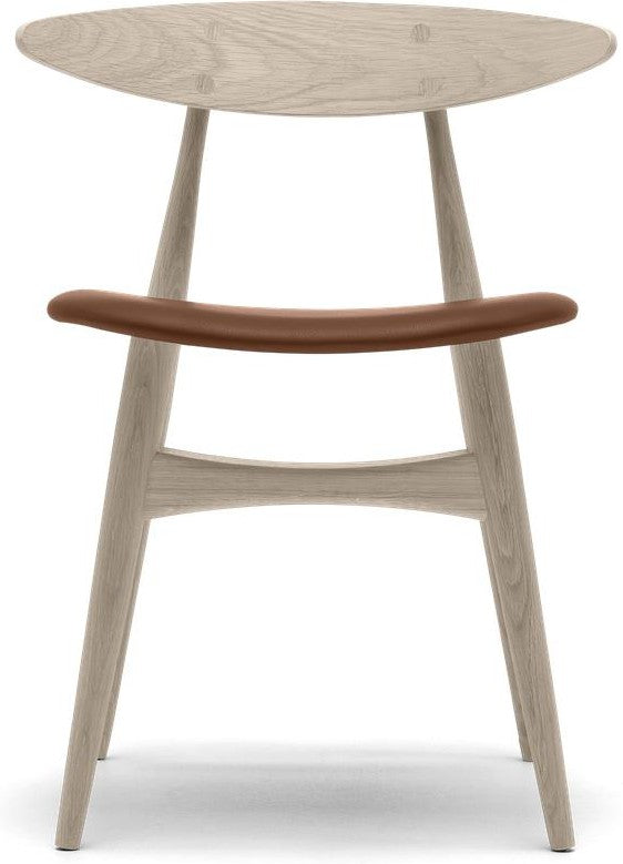 Carl Hansen CH33 P Silla, roble en jabón/cuero marrón