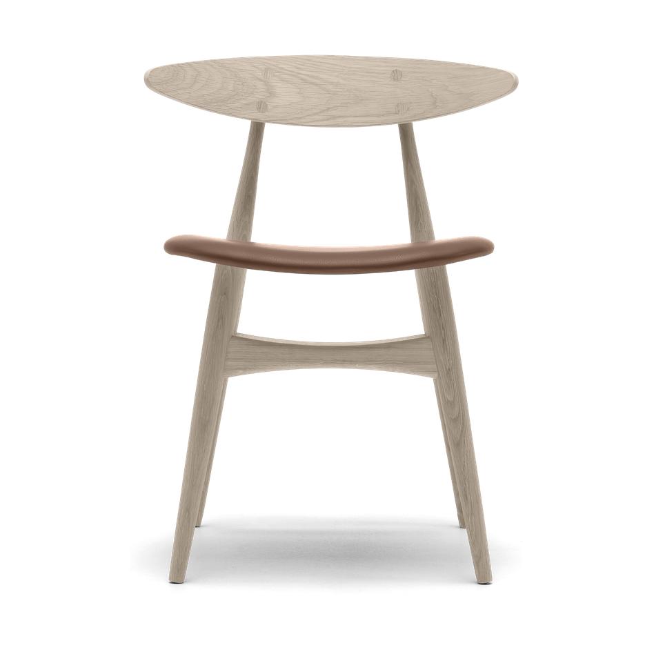 Carl Hansen CH33 P sedia, quercia in sapone/cuoio marrone