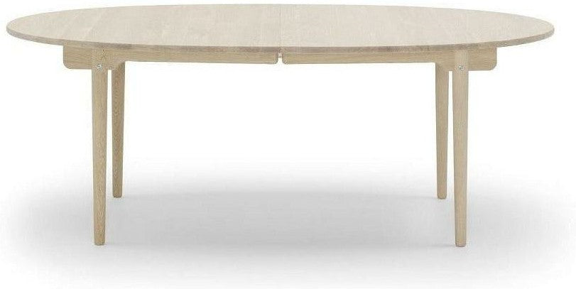 Carl Hansen CH338 eettafel incl. 2 extra borden, witte geoliede eik