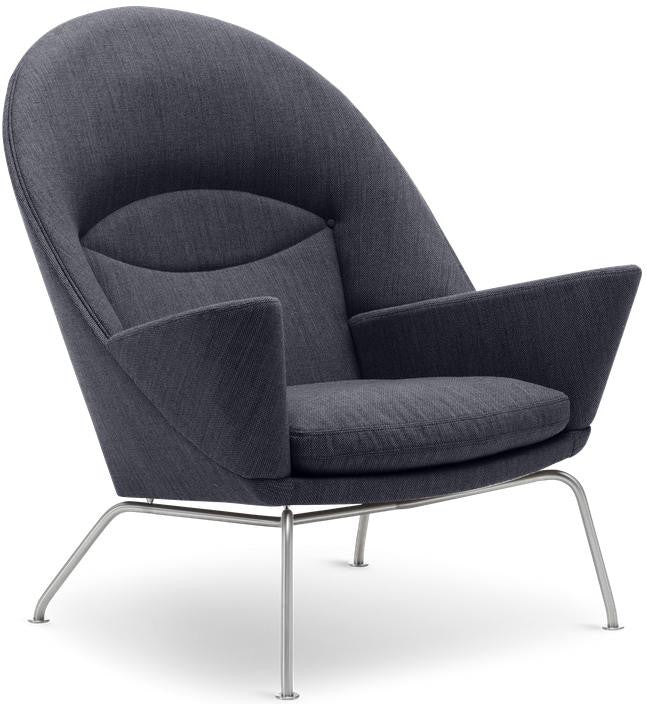 Carl Hansen CH468 Oculus椅子，不锈钢/深灰色织物