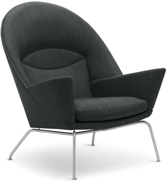 Carl Hansen Ch468 Oculus Chair, Steel/Black Fabric