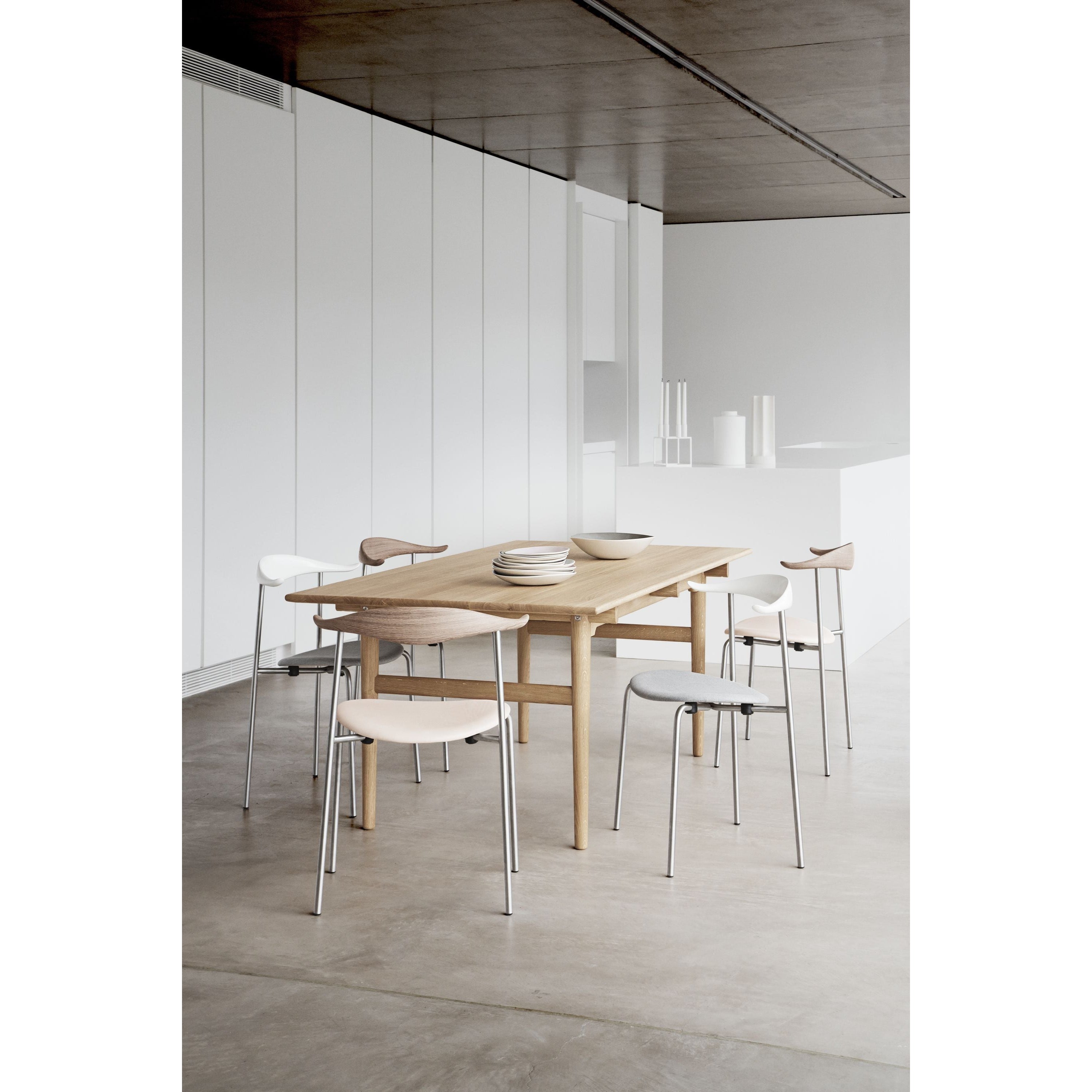 Carl Hansen CH88 P Stuhl, geölte Eiche/braunes Leder