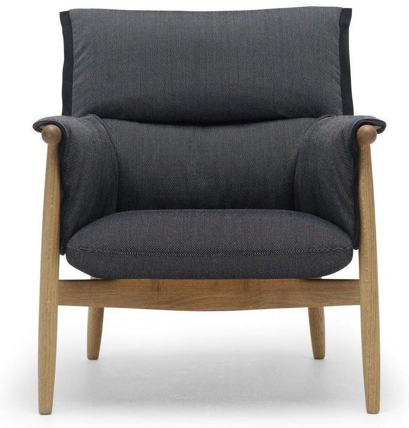 Carl Hansen E015 Embrace Lounge -stoel, geoliede eiken/donkergrijze stof