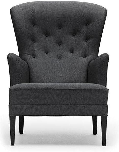 Carl Hansen Fh419 Heritage Chair, Black Oak/Dark Gray Fabric