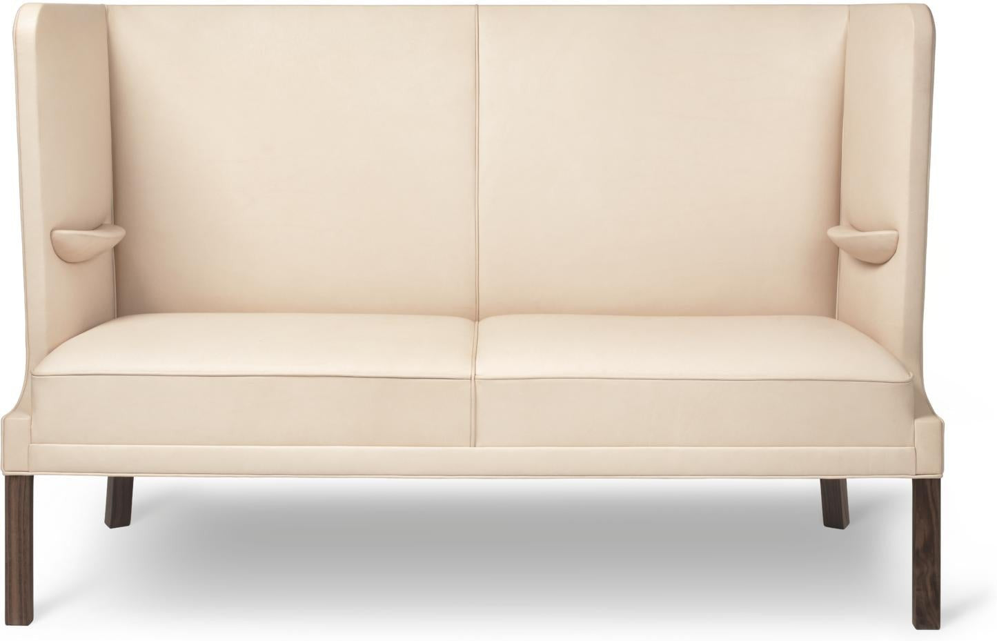 Carl Hansen FH436 Coupé -Sofa, geölte Walnuss/natürliches Leder